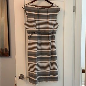 Calvin Klein grey and cream dress